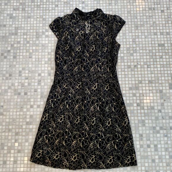 Julie Brown Dresses & Skirts - Julie Brown Black Gold Lace Dress